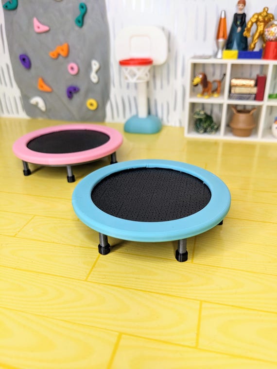 1:12 Kids Trampoline | Dollhouse Trampoline | Miniature Kids Toys | Doll Trampoline | Dollhouse Kids Room | Miniature Play Room Furniture