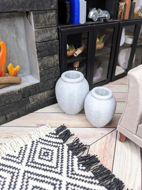 Miniature Floor Vase Set | Dollhouse Floor Vase Decor | Miniature Vases | Dollhouse Decor | 1:12 Dollhouse Accessories | 1 6 Scale Decor