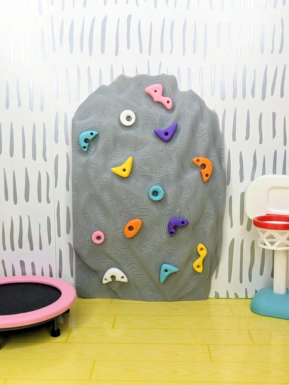 1:12 Rock Climbing Wall | Dollhouse Rock Wall | Miniature Kids Climbing Wall | Mini Rock Wall | Dollhouse Activity Gym | Dollhouse Kids Toys
