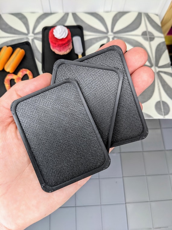 1:6 Bakery Trays | Dollhouse Lunch Tray | Miniature Bakery Dishes | Bakery Room Box | Mini Donut Tray | Dollhouse Kitchen |Mini Lunch Tray