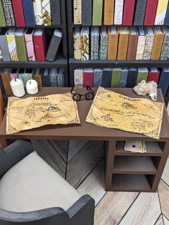 Miniature Maps |Mini Cartography Drawings | Dollhouse Museum Supplies| Diorama Maps | Miniature Pirates Maps | Mini Vintage Maps