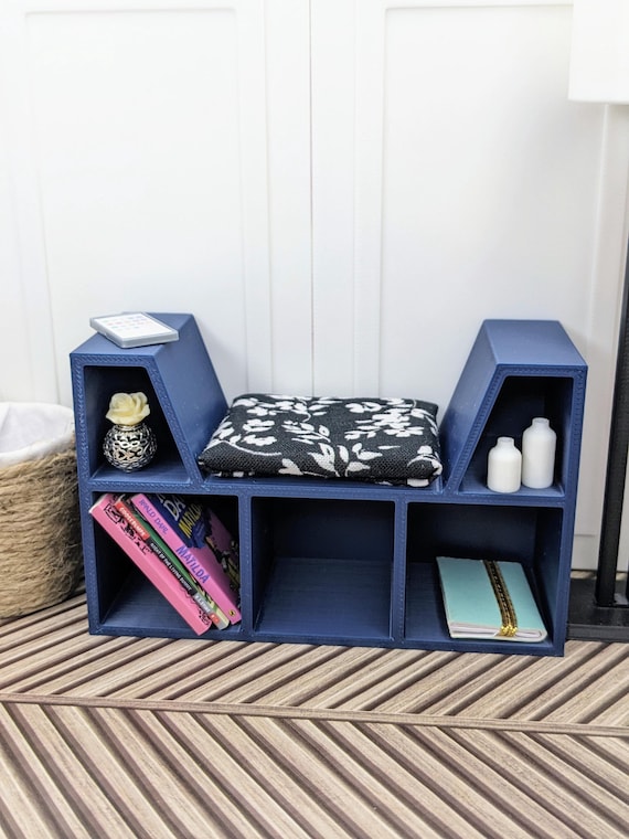 1:12 Reading Bench | Miniature Settee Bench | Dollhouse Bench | 3D Printed | Mini Furniture | Hallway Bench for Dolls