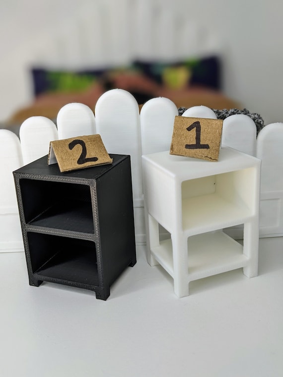 1:12 Nightstand Pair | Dollhouse End Tables | Dollhouse Night Stand | Miniature Night Stand | Miniature Furniture | Dollhouse Side Tables