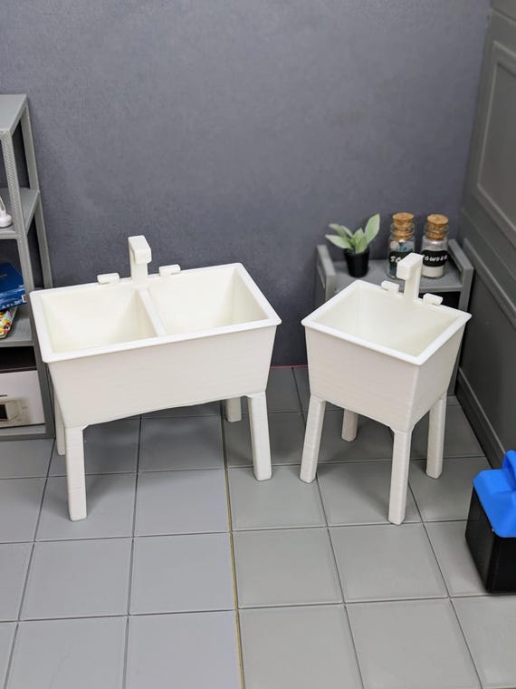 1:12 Utility Sink | Miniature Sink |Dollhouse Utility Sink |Mini Laundry Sink |Dollhouse Furniture |Doll Laundry Sink |Mini Pet Wash Station