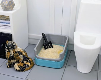 1:12 Litter Box | Miniature Cat Supplies |Dollhouse Litterbox | Mini Litterbox |Dollhouse Pet Shop | Litter Box Gag Gift |Doll Cat Furniture