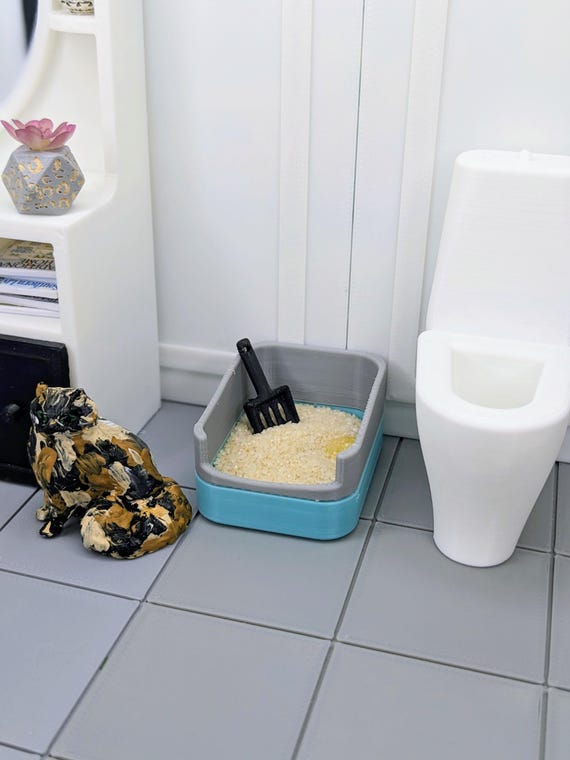 1:12 Litter Box | Miniature Cat Supplies |Dollhouse Litterbox | Mini Litterbox |Dollhouse Pet Shop | Litter Box Gag Gift |Doll Cat Furniture