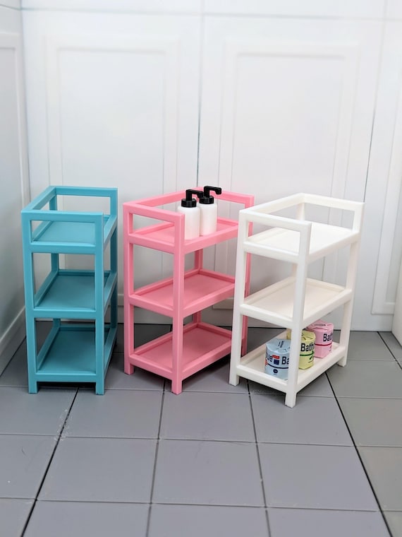 1:12 Utility Cart | Doll Cosmetic Cart | Miniature Craft Cart | Dollhouse Storage Cart | Miniature Laundry Shelf