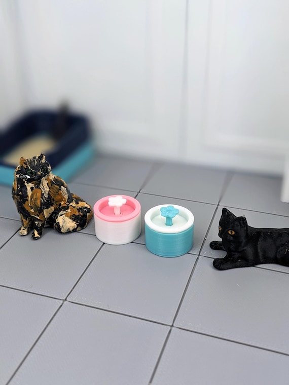 1:12 Cat Water Fountain | Dollhouse Pet Supplies | Miniature Pet Water | Mini Dog Water Fountain | Dollhouse Pet Miniatures