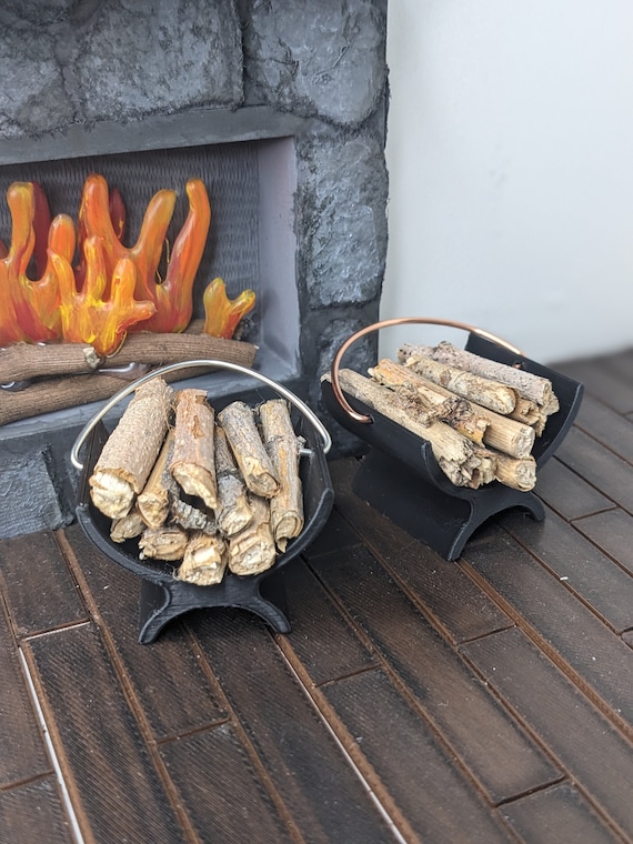 1:12 Firewood Log Rack | Miniature Dollhouse Firewood | Miniature Wood Rack | Dollhouse Wood Rack | 3D Printed | Miniature Wood Logs