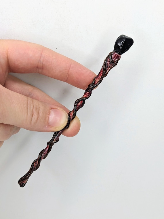 Miniature Dark Staff 1:12 or 1;6 | Miniature Staff For Gameplay | Miniature Staff | Mini Fantasy Staff | Diorama Accessory |RPG Piece