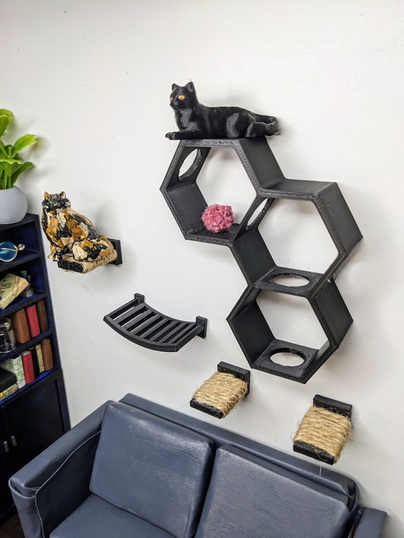 1:12 Cat Shelves |Dollhouse Cat Shelf | Miniature Cat Shelves | Dollhouse Catio Cat Tree | Miniature Catio |Miniature Cat Toys