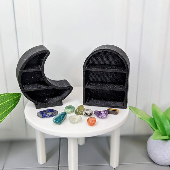 1:12 DIY Crystal Shelf | Mini Curio Cabinet | Dollhouse Rock Display | Mini Crystal Display | Miniature Trinket Shelf | Mini Apothecary