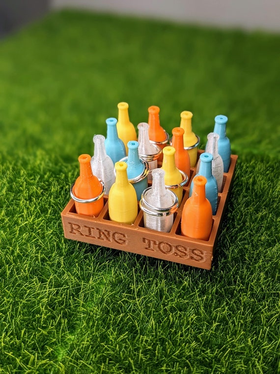 1:12 Ring Toss Game | Dollhouse Game Board | Miniature Ring Toss | Miniature Carnival | Mini Board Games | Carnival Diorama | Doll Carnival