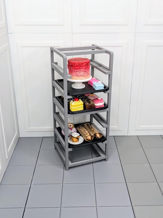 1:12 Bakery Rack | Bakers Rack Diorama |Dollhouse Bakery Rack | Dollhouse Donut Rack | Miniature Bakery Speed Rack |Mini Baked Goods Display