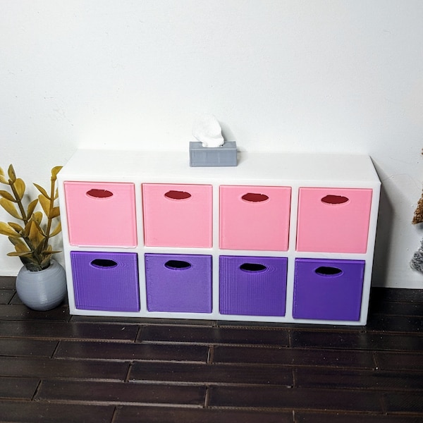 1:12 Cube Bookshelf | Dollhouse Bookshelf |Miniature Furniture | Miniature Organizer | Cube Bookcase | Miniature Toy Shelf | 3D Printed
