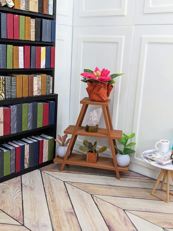 1:12 Plant Stand | Miniature Plant Shelf | Dollhouse Plant Stand | Miniature Home Decor | Miniature Greenhouse Shelf |Dollhouse Garden Table