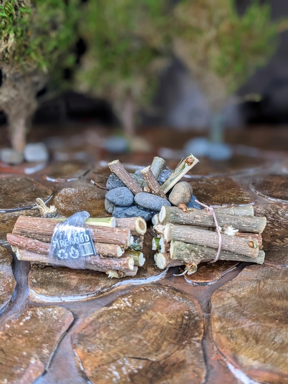 1:12 Firewood Bundle | Dollhouse Camping Supplies | Miniature Hiking Diorama | Dollhouse Firewood | Miniature Logs | Dollhouse Log Bundle