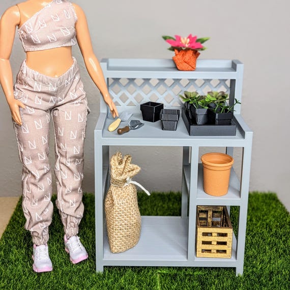 1:6 Potting Table | Dollhouse Gardening Table | Miniature Potting Shelf | Dollhouse Furniture | Miniature Potting Table | Mini Garden