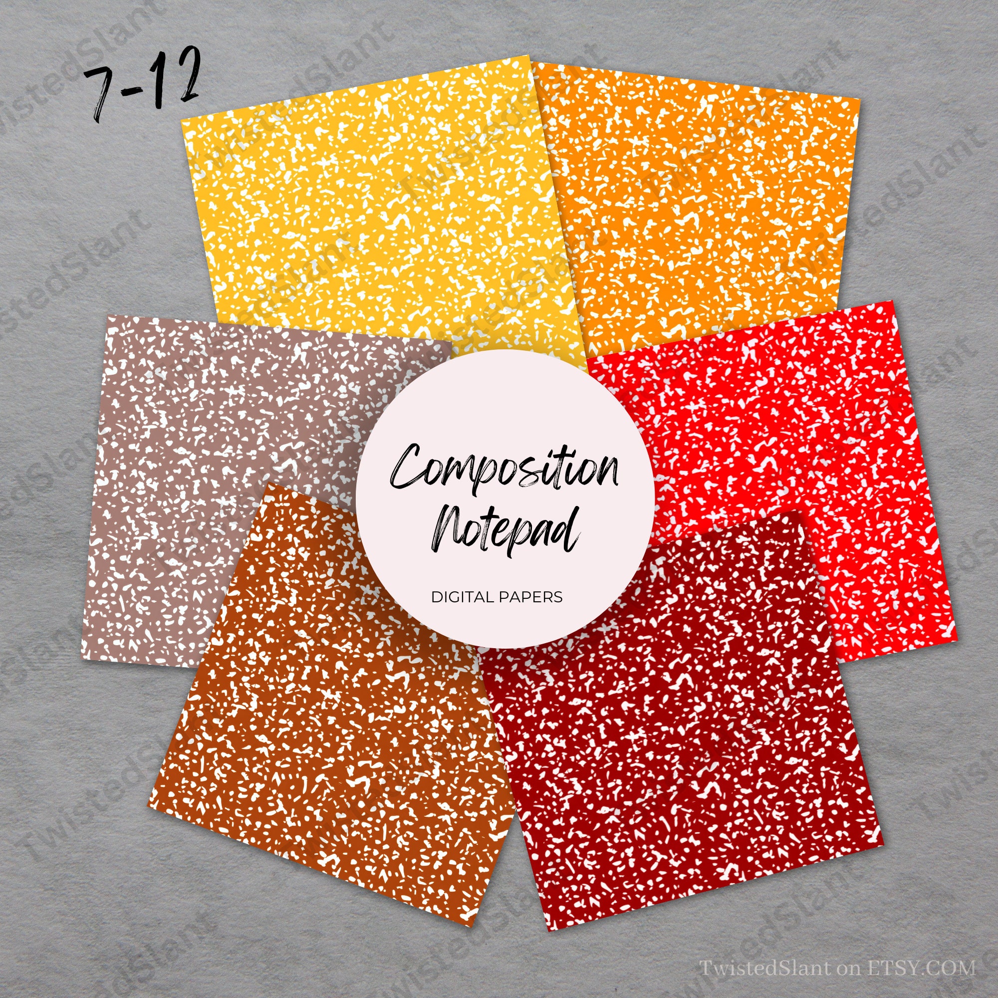 Composition Book Digital Paper | INSTANT DOWNLOAD | College Clipart ...