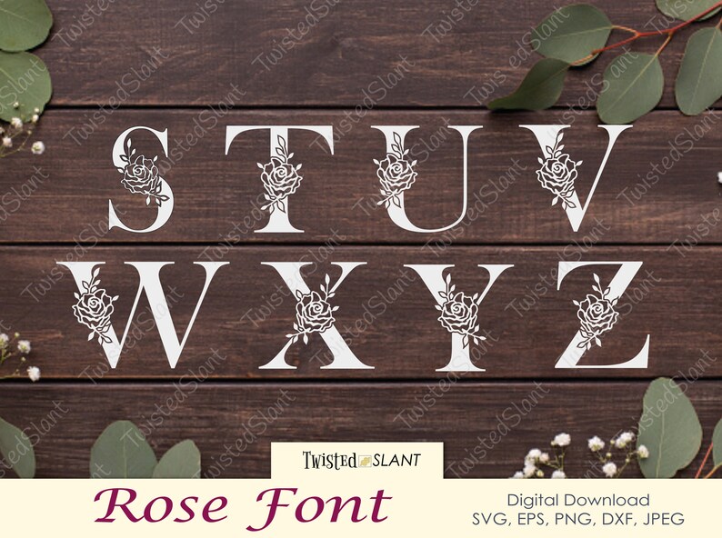 Monogram With Roses Rose Monogram Svg, Flower Monogram Svg, Monogram Letters Svg, Modern ...