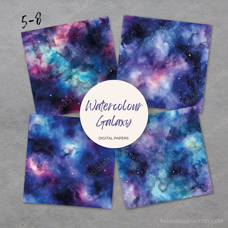 Watercolor Galaxy Digital Paper Seamless Pattern | INSTANT DOWNLOAD ...