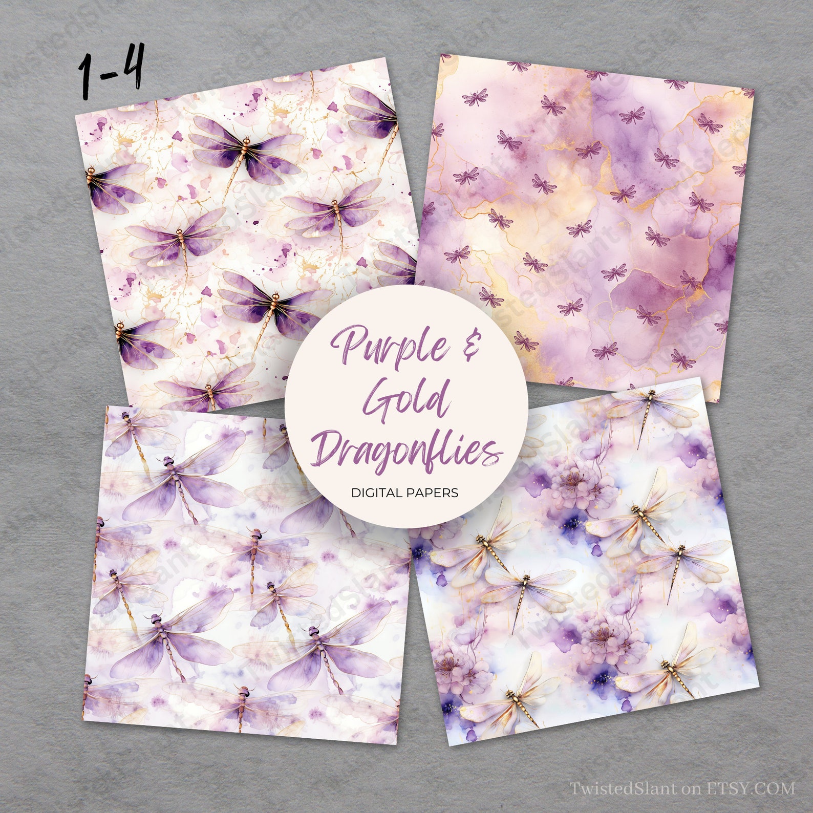 Watercolor Dragonfly Digital Paper | INSTANT DOWNLOAD | Dragonfly ...
