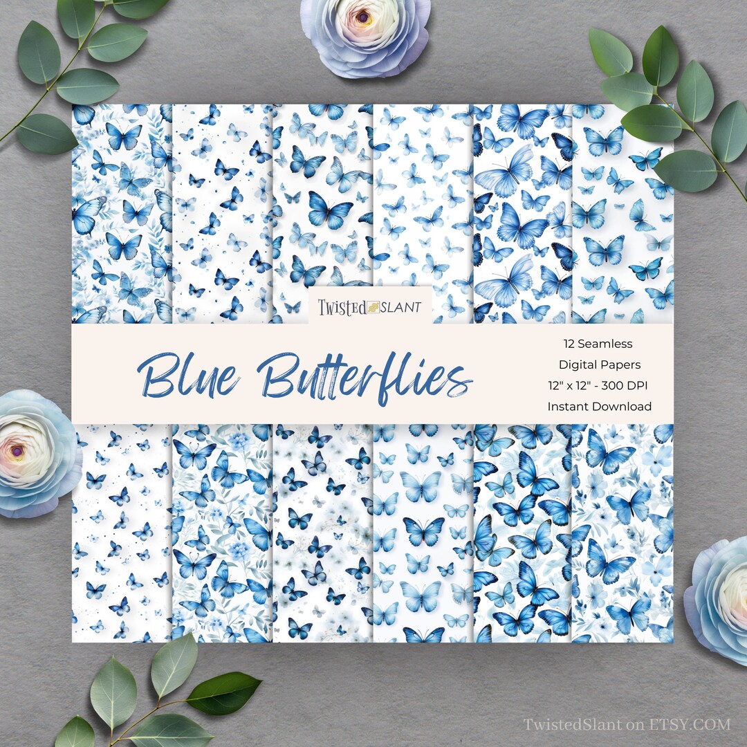 Bright Butterflies Digital Paper | INSTANT DOWNLOAD | Butterfly Digital ...