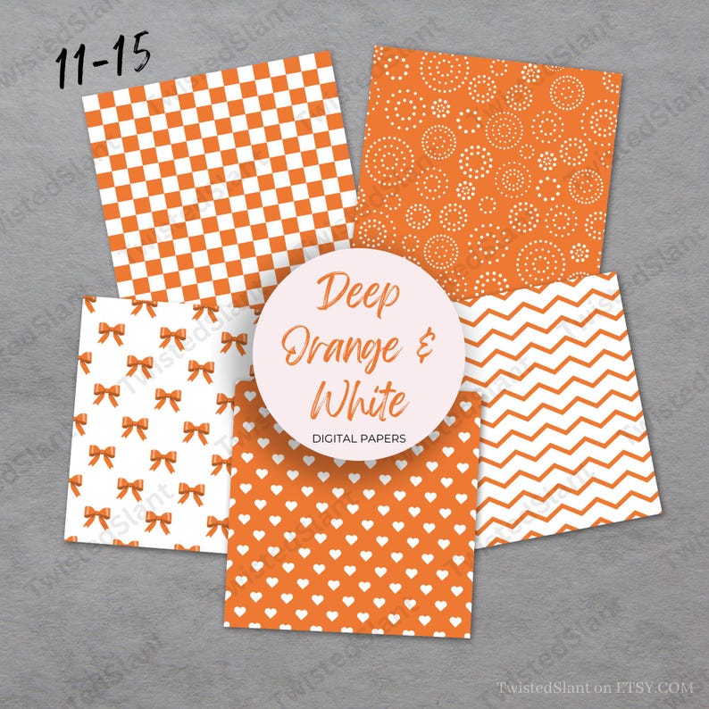 Digital Pattern Orange Orange Digital Paper | INSTANT DOWNLOAD | Seamless Geometric | Pattern ...