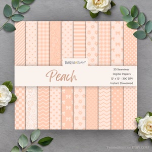 Pfirsich Nahtloses Digitales Papier | SOFORTIGER DOWNLOAD | Nahtlos Geometrisch | Muster-Kollektion | Pfirsichfarben Digitales Papier | Pfirsich | GEOM01
