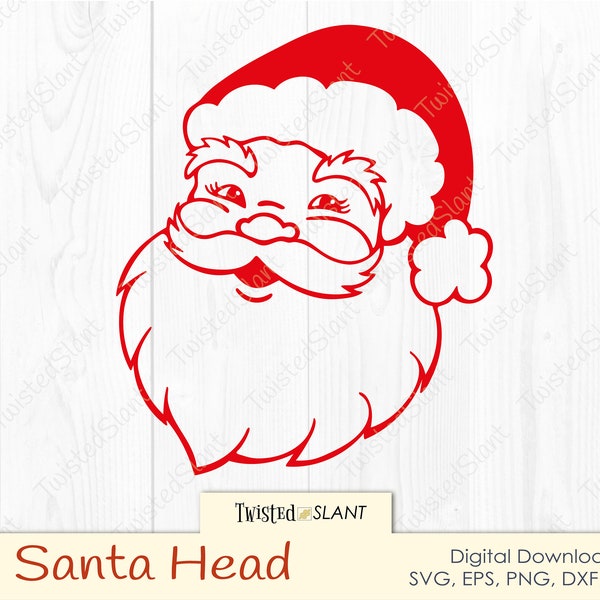 Santa Claus svg, Santa Claus clipart, Santa Head svg, Santa Claus head,  Santa Claus face, Christmas, Santa, Santa Claus clip art, Santa svg