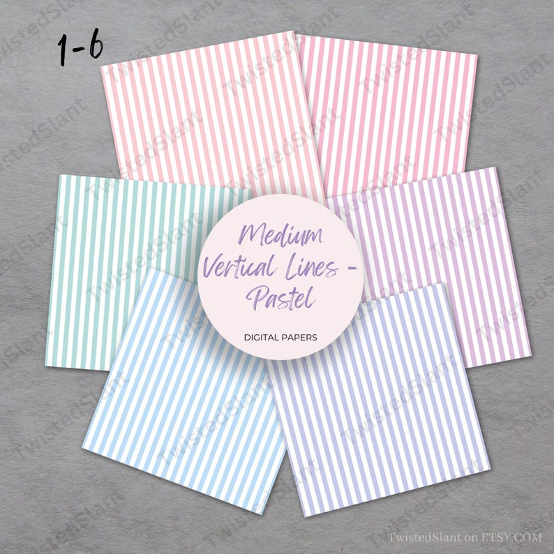 Pastel Vertical Stripes Digital Paper | INSTANT DOWNLOAD | Striped ...