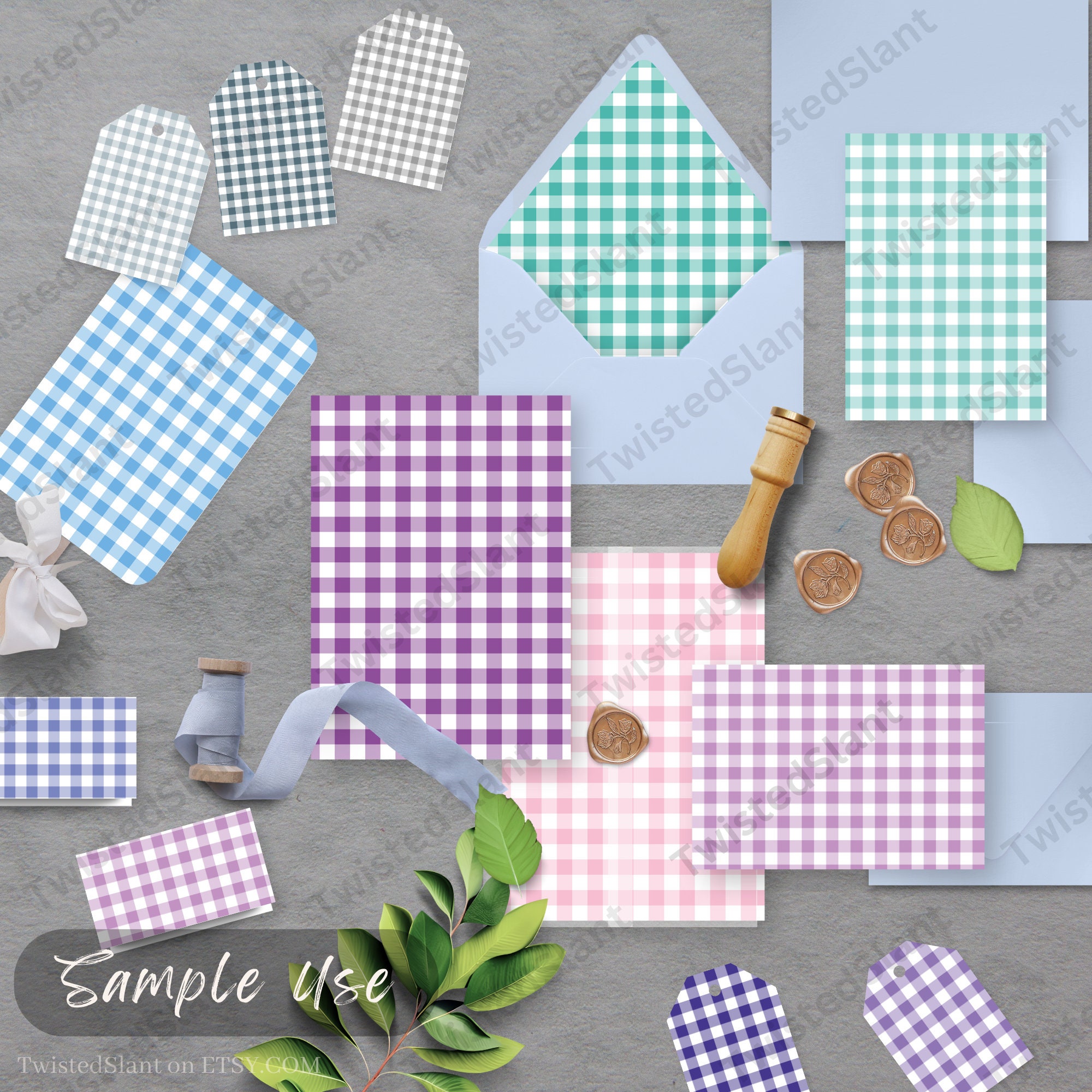 Gingham Digital Paper Pack | INSTANT DOWNLOAD | Gingham Pattern ...