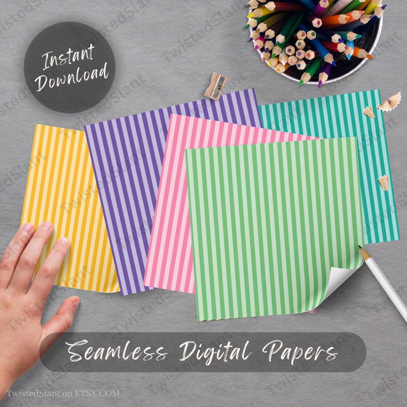 Vertical Stripes Digital Paper | INSTANT DOWNLOAD | Striped Background ...