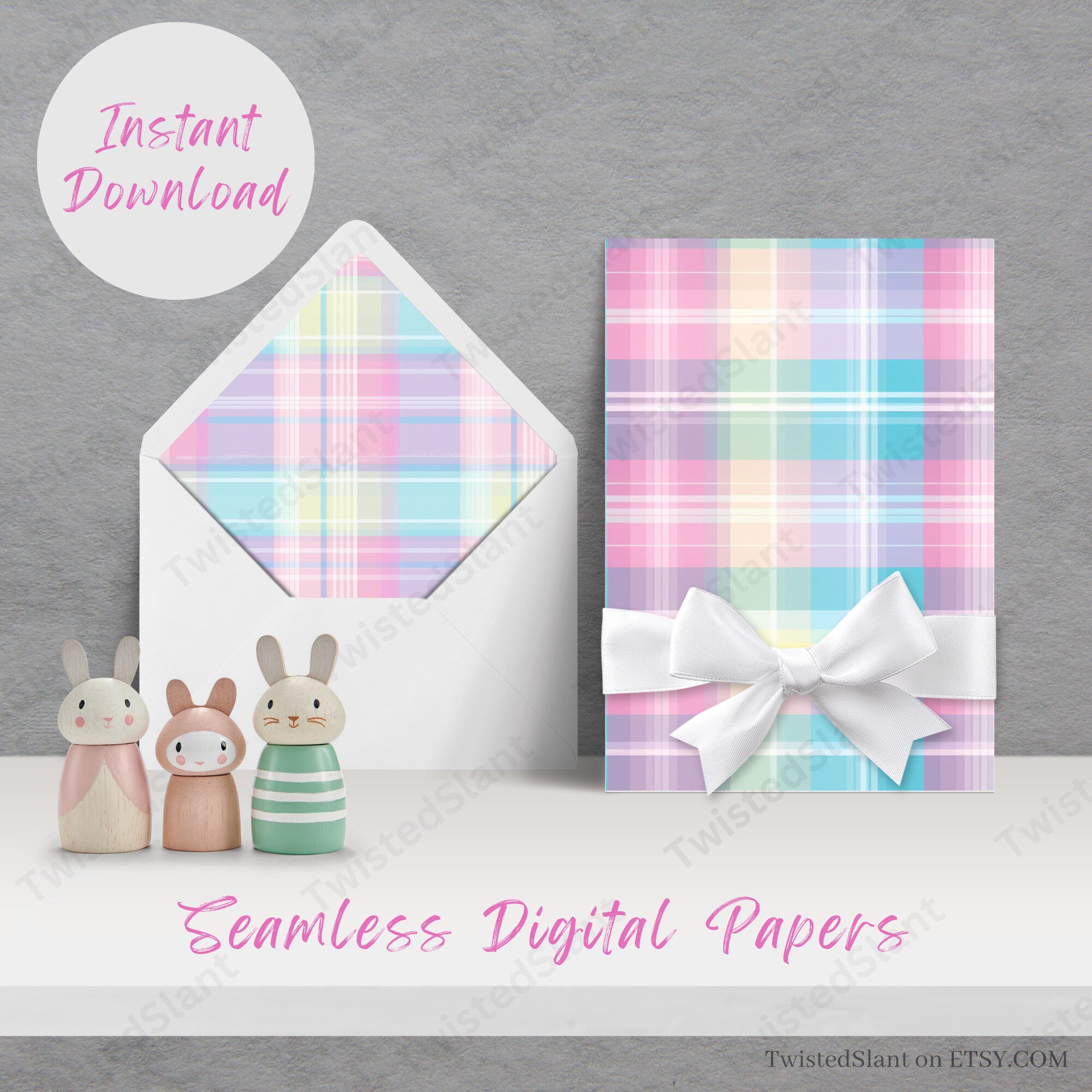 Easter Plaid Digital Paper| INSTANT DOWNLOAD | Pastel Plaid | Easter ...