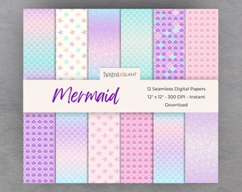 mermaid digital paper, mermaid tail clipart, seamless papers, mermaid scales digital paper, mermaid, scales wallpaper, rainbow mermaid