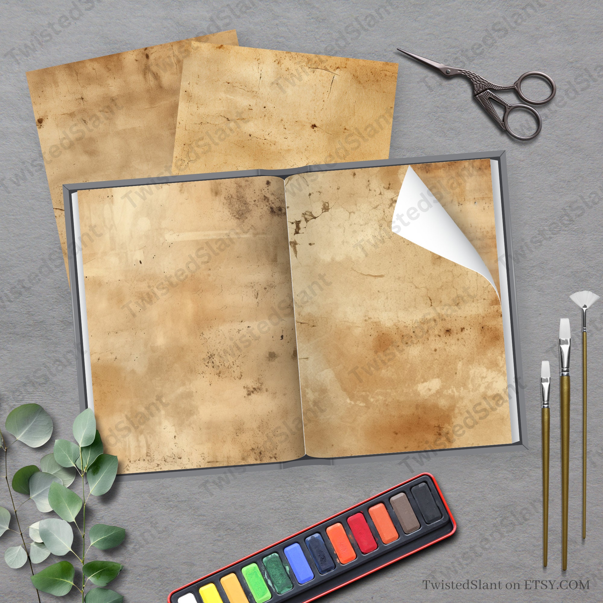 Te Stained Paper Coffee Tea Stain Paper Digital | INSTANT DOWNLOAD | Coffee Dyed Paper ...