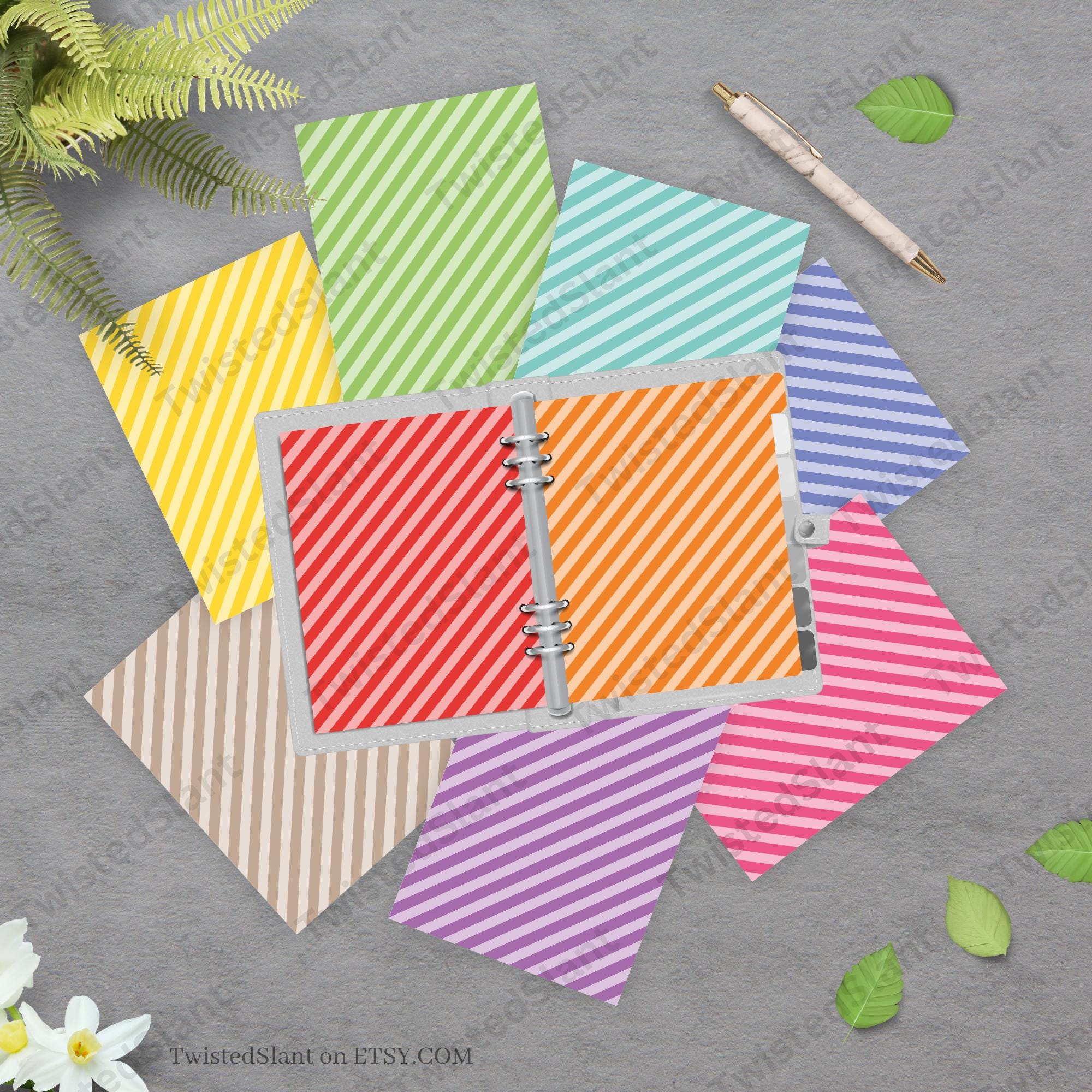 Diagonal Stripes Digital Paper | INSTANT DOWNLOAD | Striped Background ...