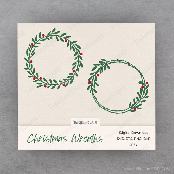 Christmas wreath svg, Christmas wreath clipart, holly svg, Christmas svg, Christmas wreath png, Christmas wreath, wreath svg bundle