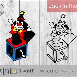 Jack in de doos svg digitale download voor cricut en silhouet, jack in de doos, speelgoed svg, afdrukbare jack-in-the-box, png, dxf, jpeg