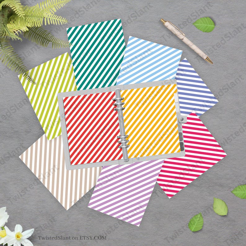 Diagonal Stripes Digital Paper | INSTANT DOWNLOAD | Striped Background ...