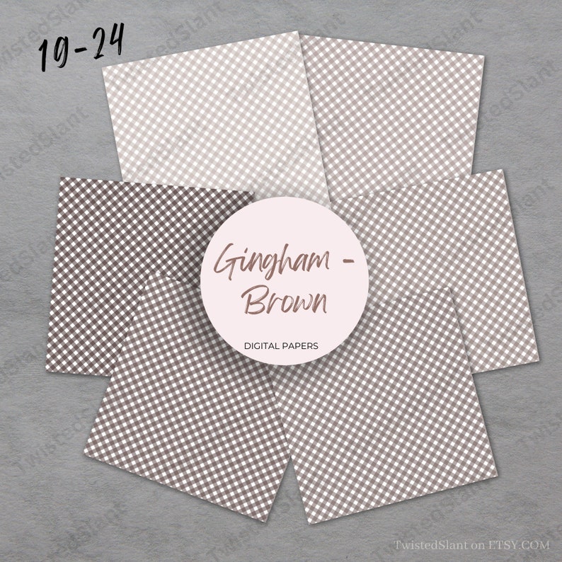 Gingham Digital Paper Pack | INSTANT DOWNLOAD | Gingham Pattern ...