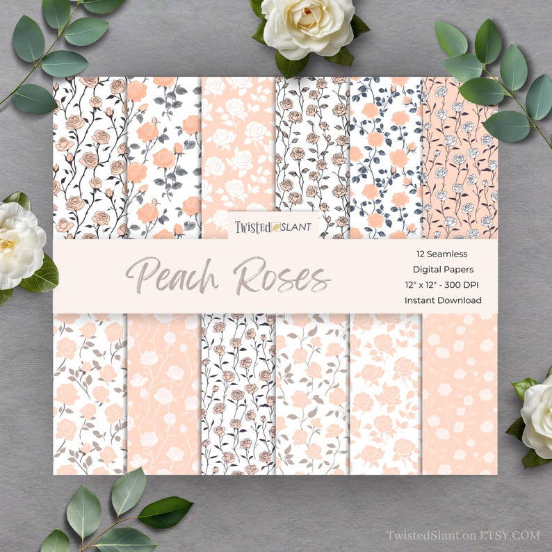 Roses Seamless Pattern | INSTANT DOWNLOAD | Rose Digital Papers | Roses ...