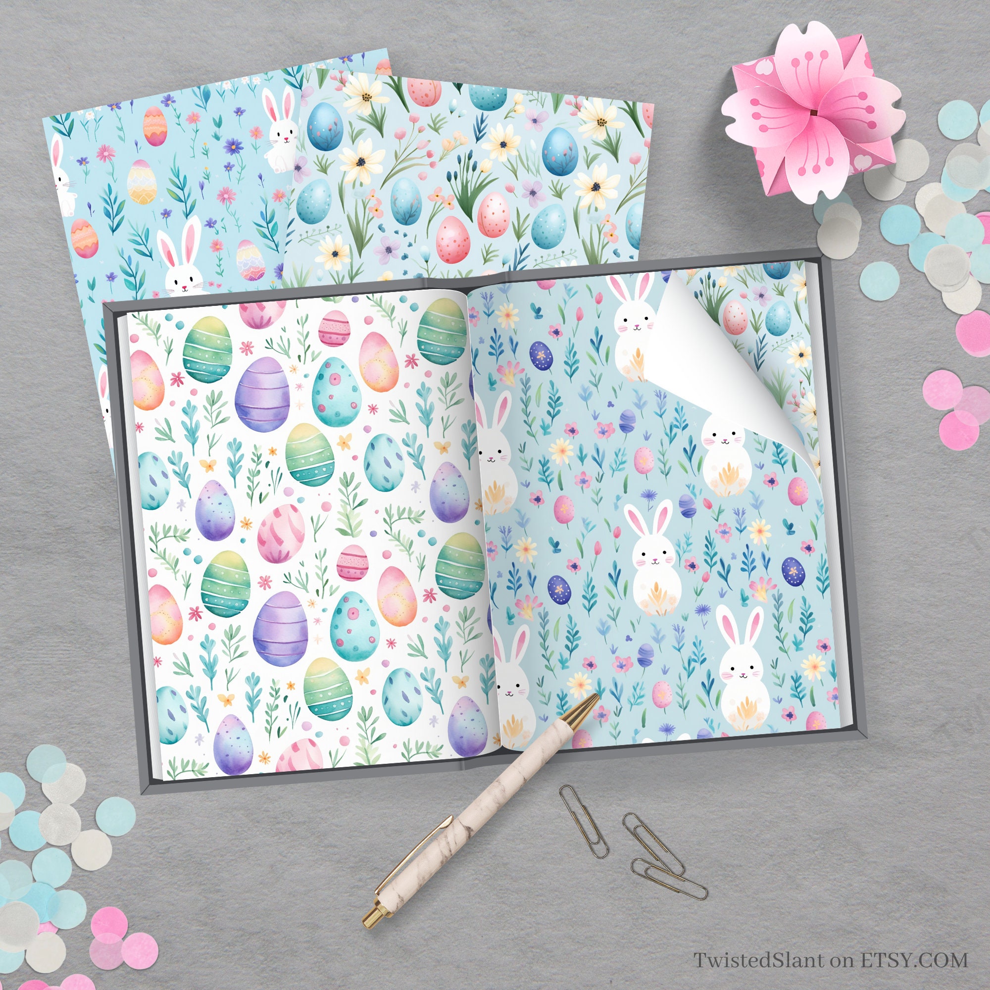 Easter Digital Papers | INSTANT DOWNLOAD | Bunny Digital Paper | Easter ...