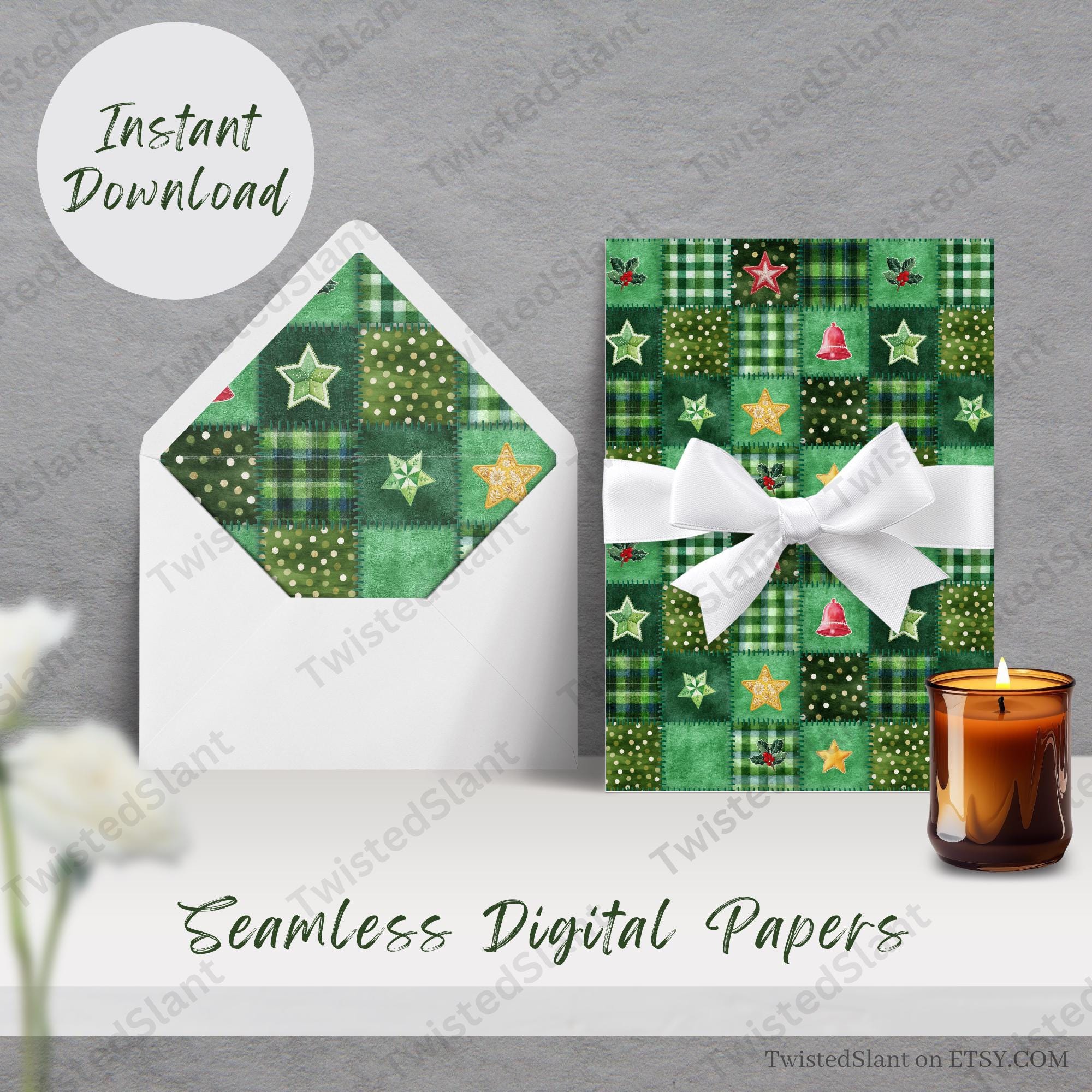 クリスマスパッチワークシームレスデジタルペーパー：パッチワーク