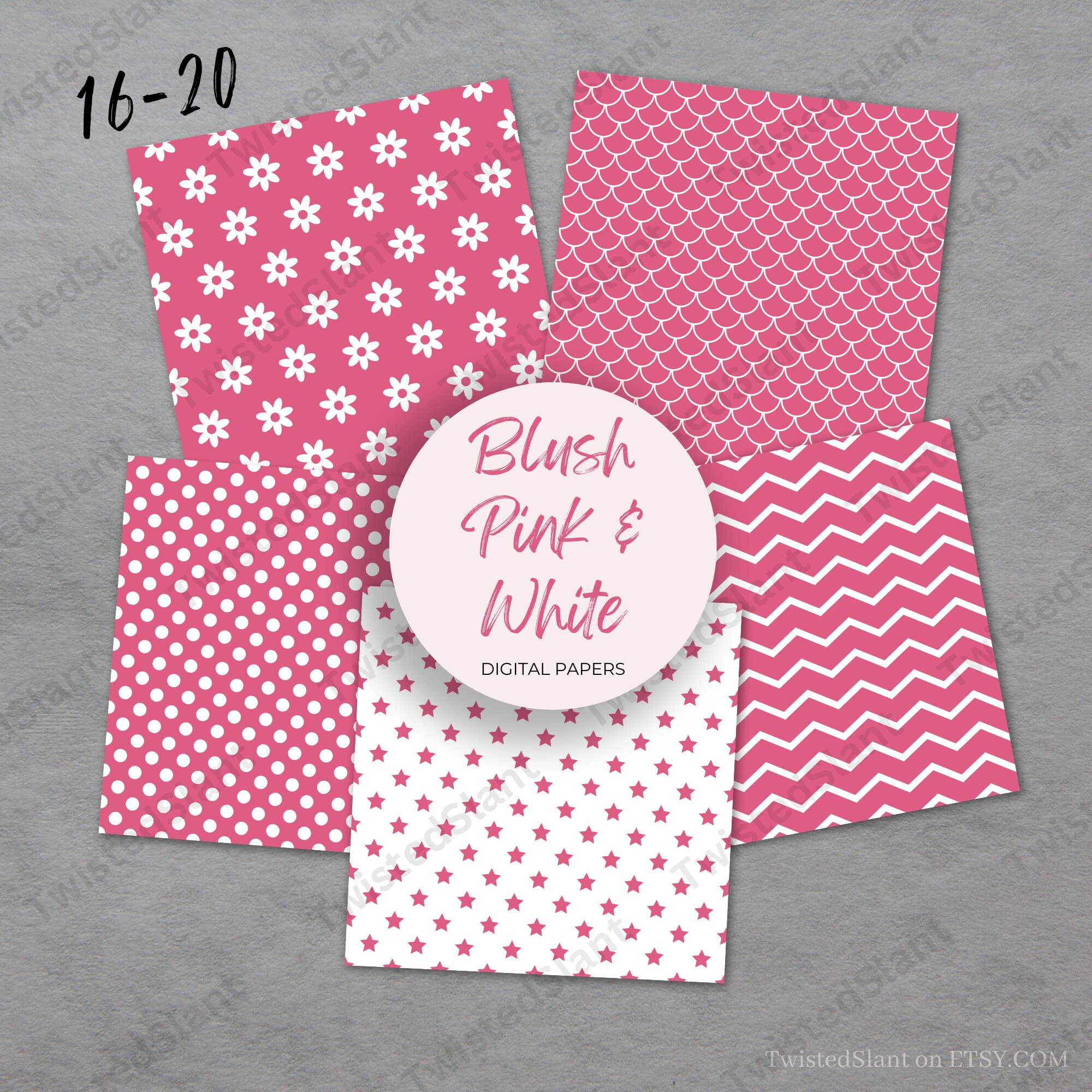 Blush Pink Digital Papers | INSTANT DOWNLOAD | Seamless Geometric ...