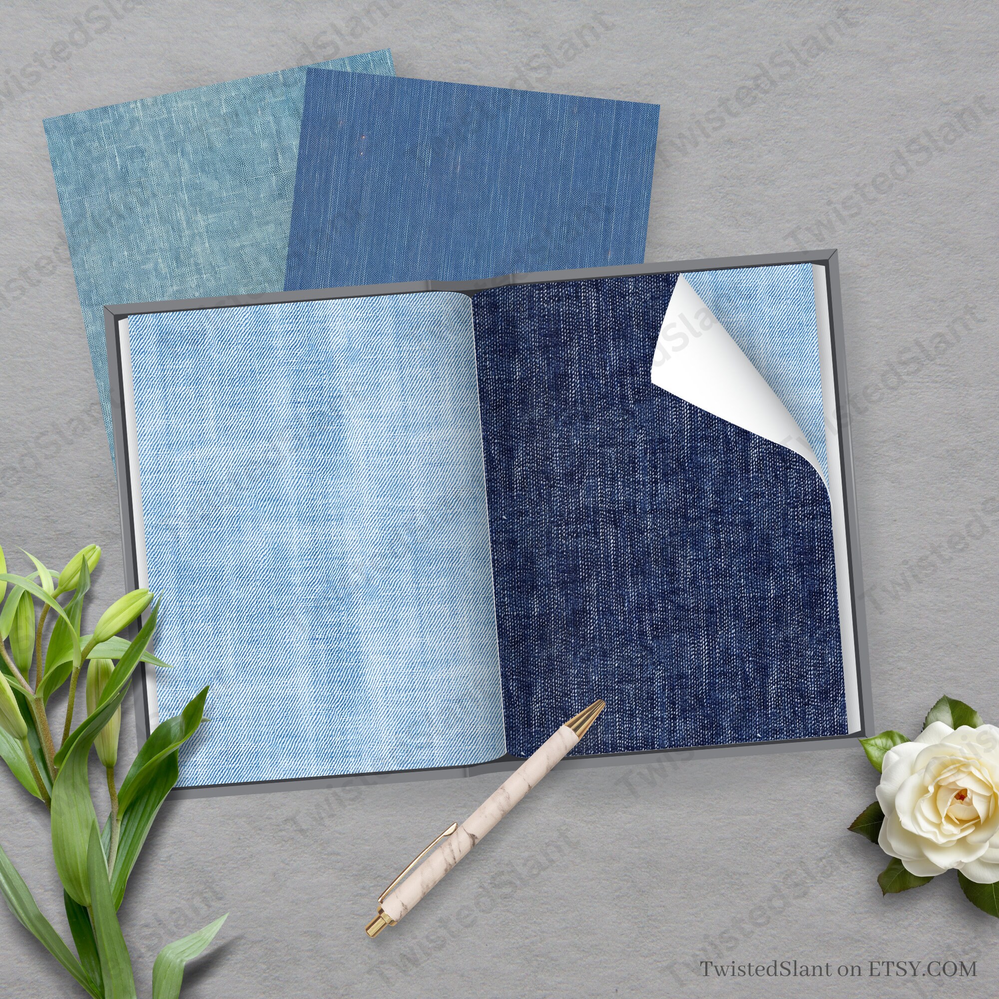 Denim Digital Paper | INSTANT DOWNLOAD | Fabric Junk Journal | Jeans ...