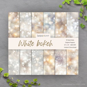 Bokeh White Digital Paper | INSTANT DOWNLOAD | Bokeh Background | Seamless Paper Pack | Bokeh Digital Paper | White Bokeh | Set 1 | BOK1