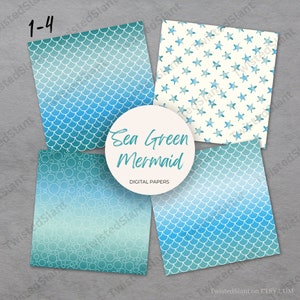 Mermaid Digital Paper | INSTANT DOWNLOAD | Mermaid Tail Clipart ...