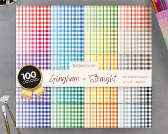 Gingham Digital Paper Pack | INSTANT DOWNLOAD | Gingham Pattern | Gingham Digital Papers | Seamless Paper Pack | Rainbow Gingham | GH1