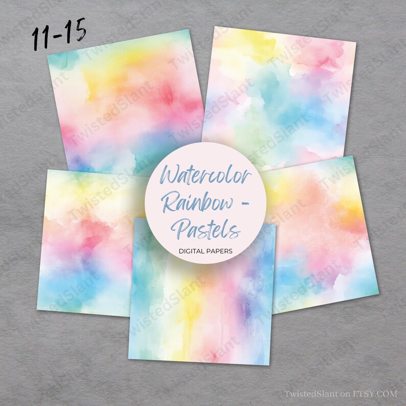Watercolor Digital Paper Rainbow Colors Gradient | INSTANT DOWNLOAD ...